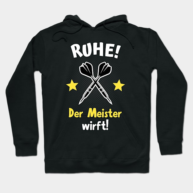 Darts Lustiger Spruch Meister Dartpfeile Hoodie by Foxxy Merch